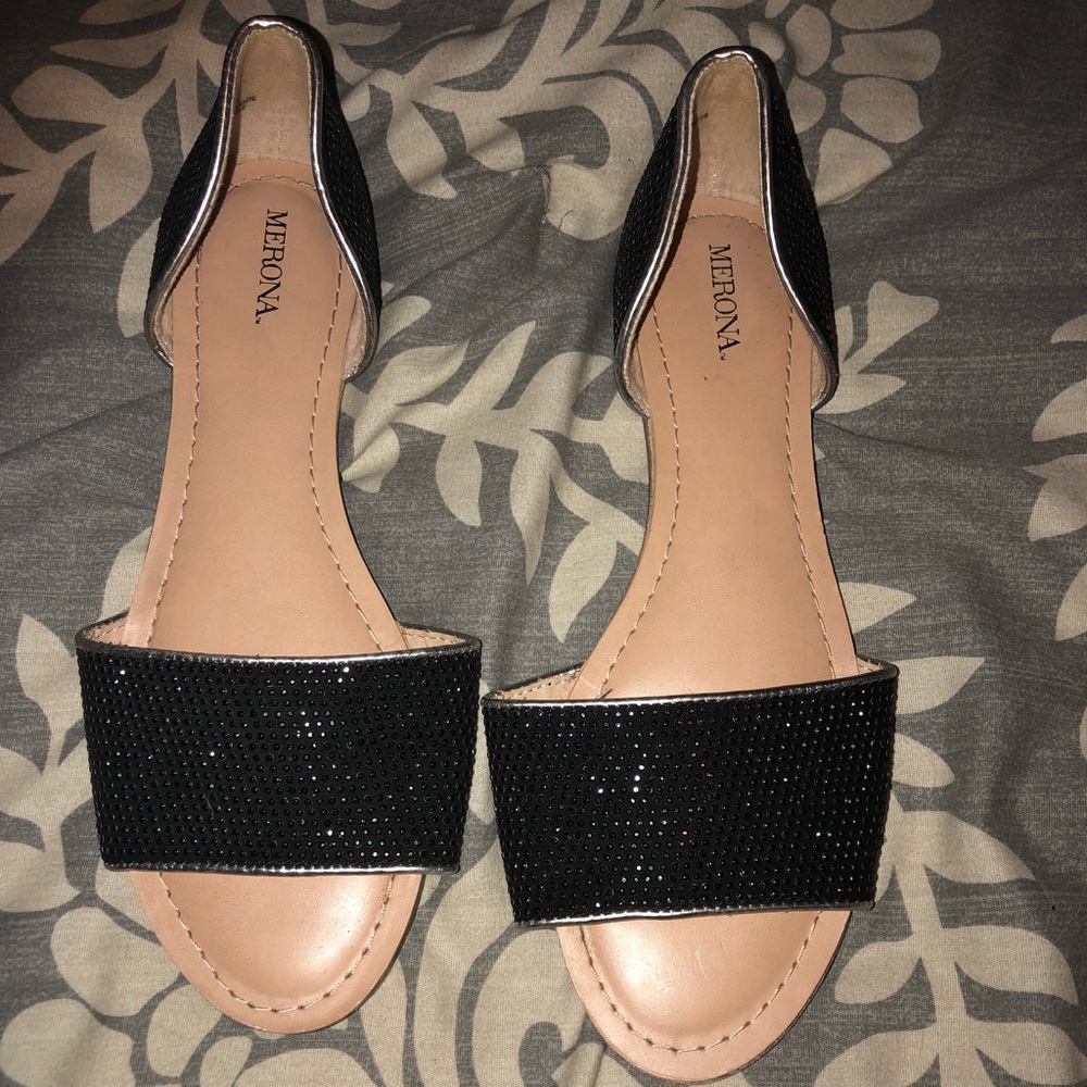Merona women’s sparkly black flats 7 1/2